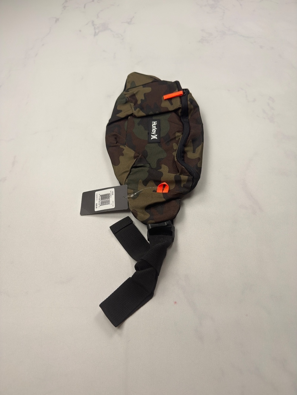 Hurley Logo Waist Bag Black Green 2010s Military Inspired